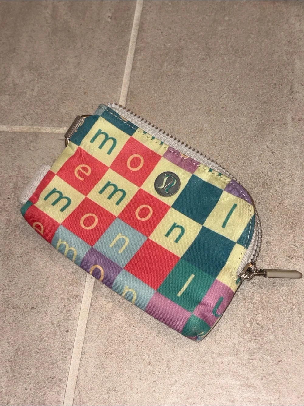Lululemon athletica Multicolor Checker Coin Pouch • clippable mini wallet
